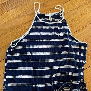 Pink brand navy blue tank top